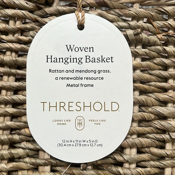 NWT Threshold Handmade Woven Hanging Basket - Picture 5 of 6